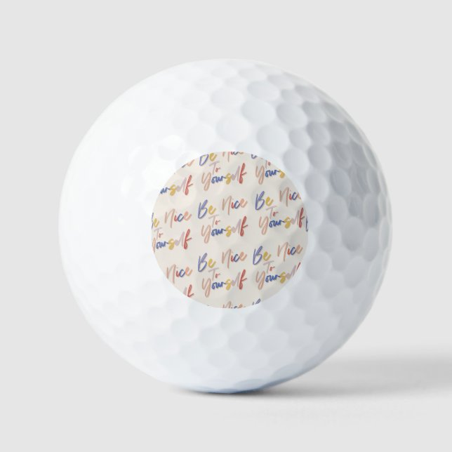 Colourful Hand Drawn Motivational Pattern Golf Balls (Front)