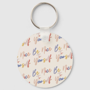 Colourful Hand Drawn Motivational Pattern Keychain