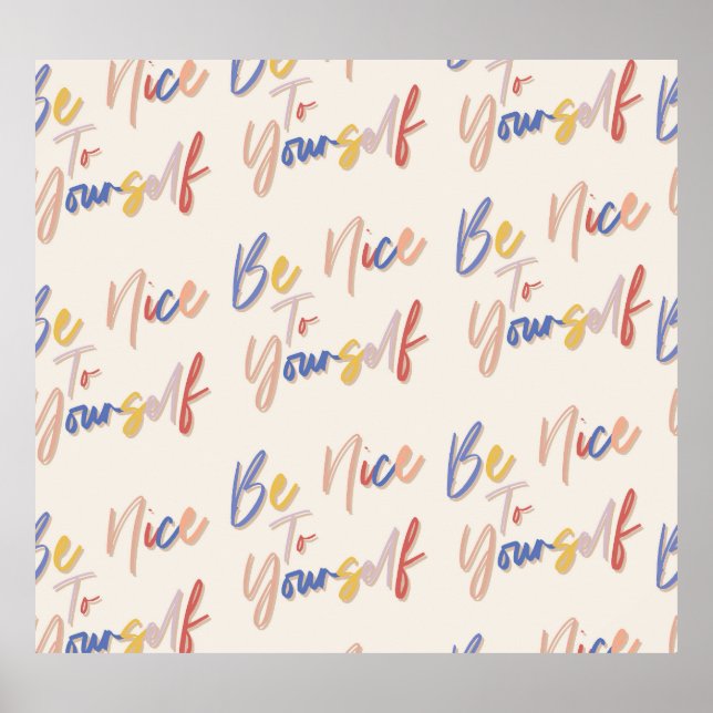 Colourful Hand Drawn Motivational Pattern Poster (Front)