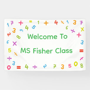 Colourful Hand drawn Numbers School Welcome Banner