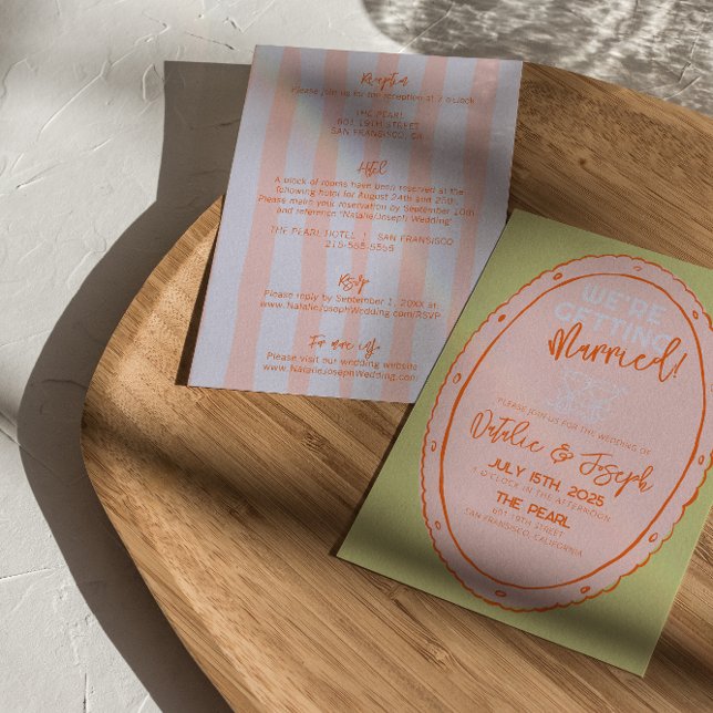 Colourful Hand Drawn Painted All In One Wedding Invitation (Creator Uploaded)