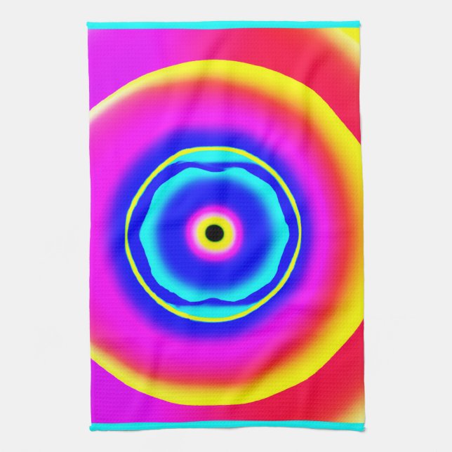 Colourful Hand Drawn Patterns Art Style Kitchen Towel (Vertical)