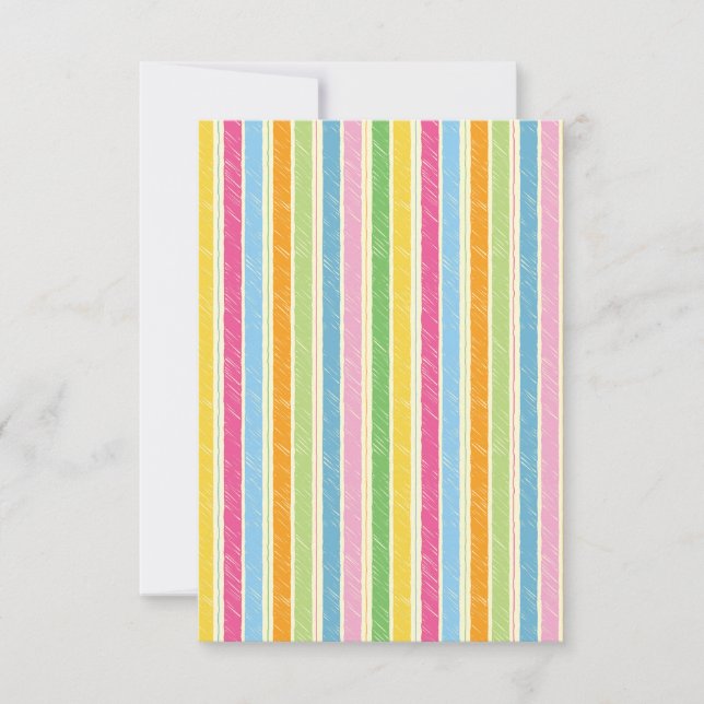 Colourful hand drawn stripes pattern thank you card (Front)
