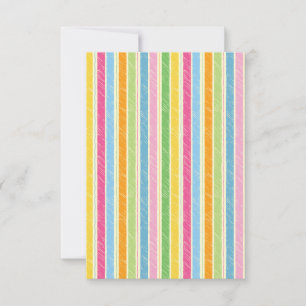 Colourful hand drawn stripes pattern thank you card