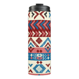 Colourful Hand-Drawn Tribal Pattern Thermal Tumbler