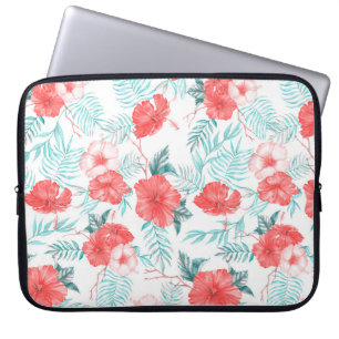 Colourful hand-drawn tropical pattern with bright laptop sleeve