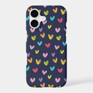Colourful Hand Drawn Valentines Hearts Pattern 2