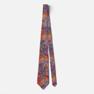 Colourful Hand Painted Artistic Boho Splatter Tie