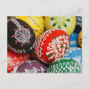 Colourful hand painted Easter Eggs Postcard