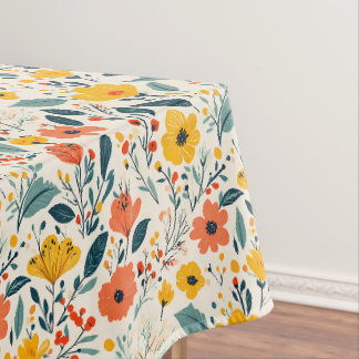 Colourful Hand-painted Floral Flowers Tablecloth