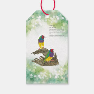 Colourful Hand-Painted Gouldian finch Gift Tags