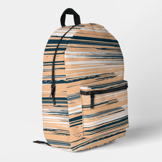 Colourful hand painted lines printed backpack (Back Corner Left)