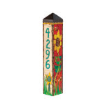 Colourful Hand-painted Sunflower Address Pole<br><div class="desc">Personalize this Art Pole with your address to add a one-of-a-kind touch to your landscape. Also makes a great house-warming gift! Your custom-made Address Pole will look as if it were hand-painted and burned by artist Stephanie Burgess herself. Any address fits! Our designers slightly adapt each pole to make sure...</div>