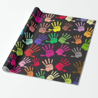  Colourful Hand Print Pattern  Wrapping Paper