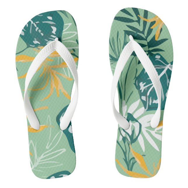 Colourful Hand Sketch Drawing Flip Flops (Footbed)