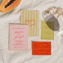 Colourful Hand Written Pinstripes Whimsical Weddin