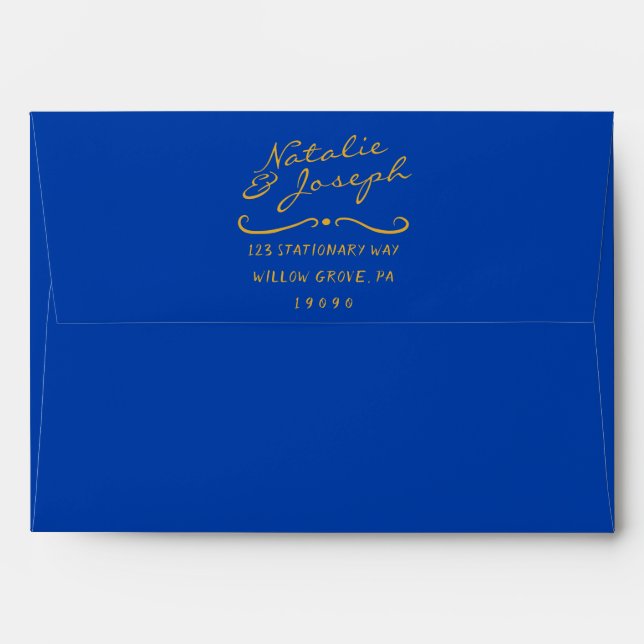 Colourful Hand Written Whimsical Retro Fun Wedding Envelope (Back (Top Flap))