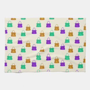 Colourful handbags pattern kitchen towel