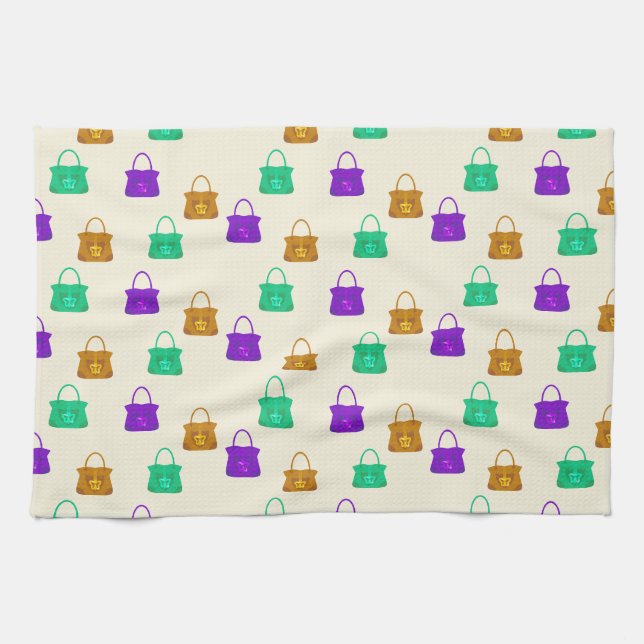 Colourful handbags pattern kitchen towel (Horizontal)