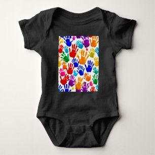 Colourful HandPrint  Baby Bodysuit