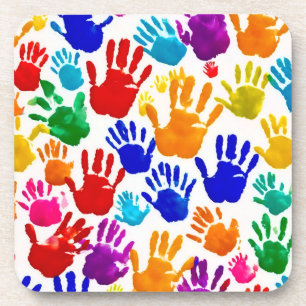 Colourful HandPrint Coaster