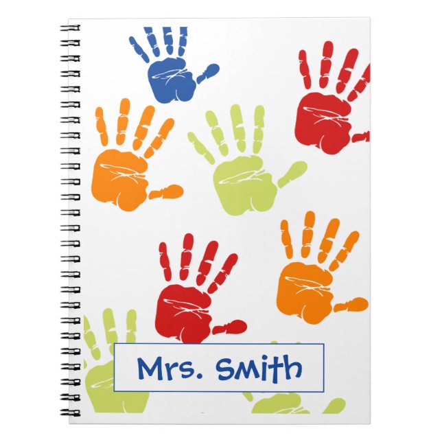 Colourful Handprint Planner  Notebook (Front)