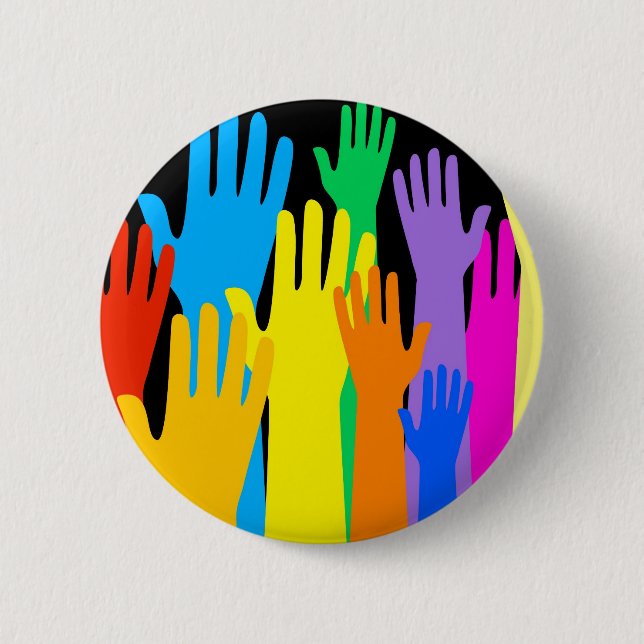 Colourful Hands 2 Inch Round Button (Front)