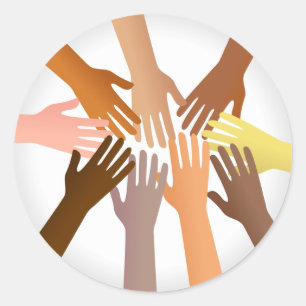 Colourful Hands Classic Round Sticker