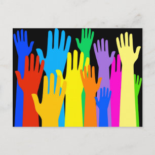 Colourful Hands Postcard