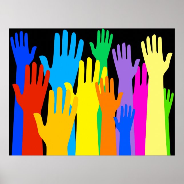 Colourful Hands Poster (Front)