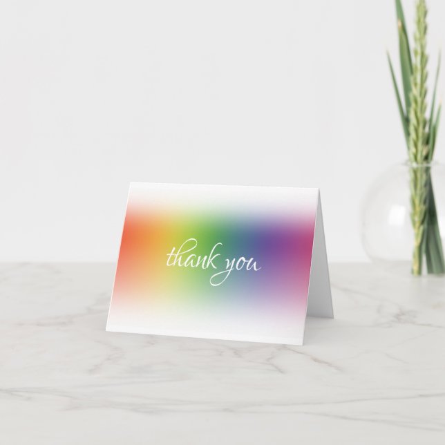 Colourful Handwritten Thank You Script Abstract Card (Front)