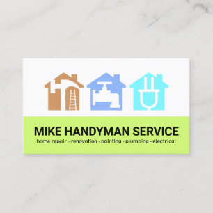 Colourful Handyman Tools Home Contractor Business Card