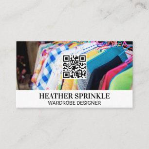 Colourful Hanging Clothes   QR Code Business Card