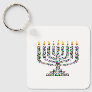 Colourful Hanukkah Candle Keychain