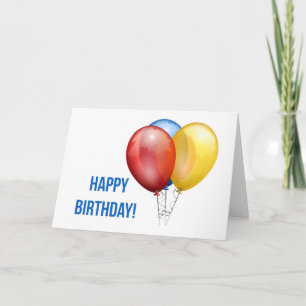 Colourful Happy Birthday Balloons Card