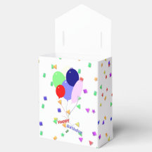 Colourful Happy Birthday Balloons Favour Box