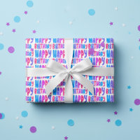 Colourful Happy Birthday Bubble Letter Pattern Gif