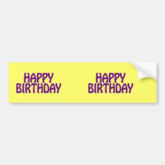 Colourful Happy Birthday Bumper Sticker (Front)