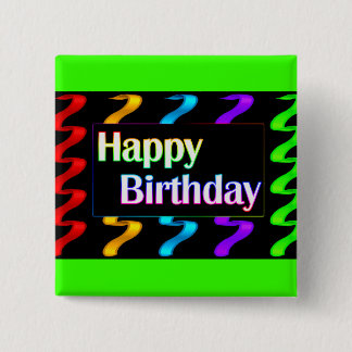 Colourful Happy Birthday Button