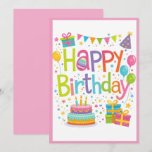 Colourful Happy Birthday Celebration Card
