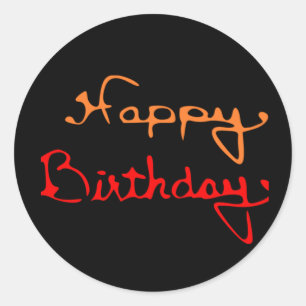Colourful Happy Birthday Classic Round Sticker
