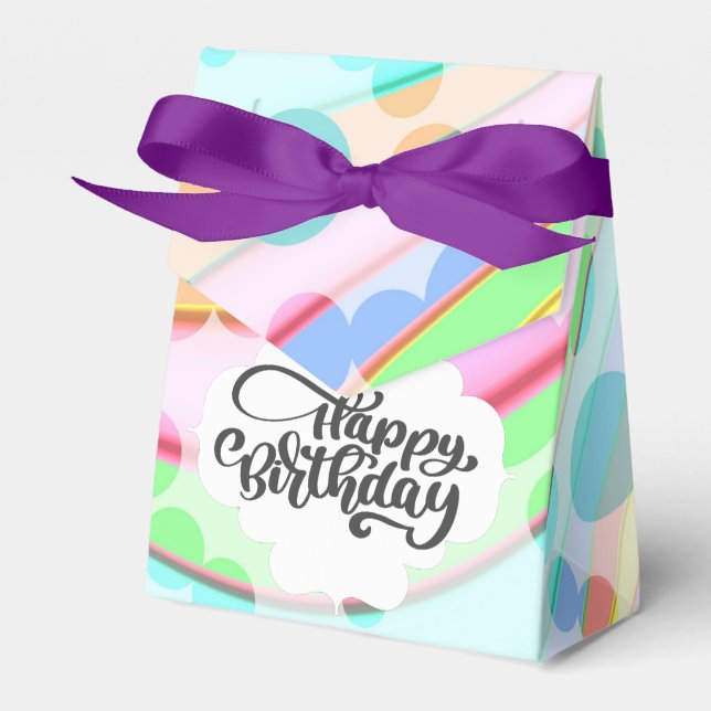 Colourful Happy Birthday Favour Box (Front Side)