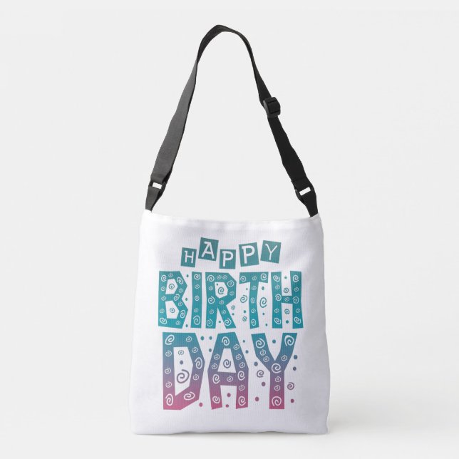 colourful happy birthday for all crossbody bag (Back)