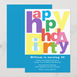 Colourful Happy Birthday Invitation