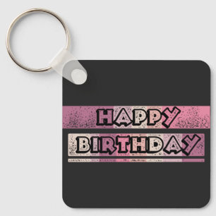 colourful happy birthday keychain