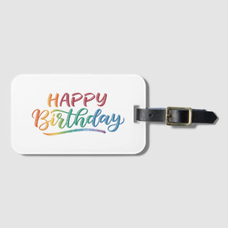 Colourful Happy Birthday Lettering for Celebration Luggage Tag