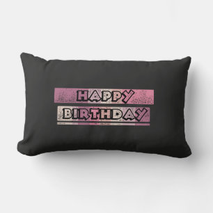 colourful happy birthday lumbar pillow