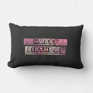 colourful happy birthday lumbar pillow
