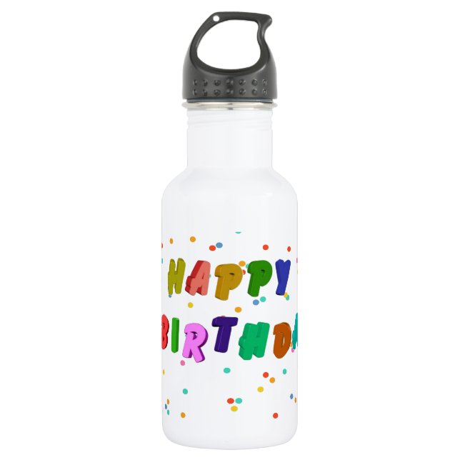 Colourful Happy Birthday Party 532 Ml Water Bottle (Front)