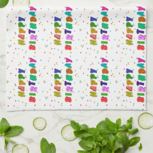 Colourful Happy Birthday Party Kitchen Towel